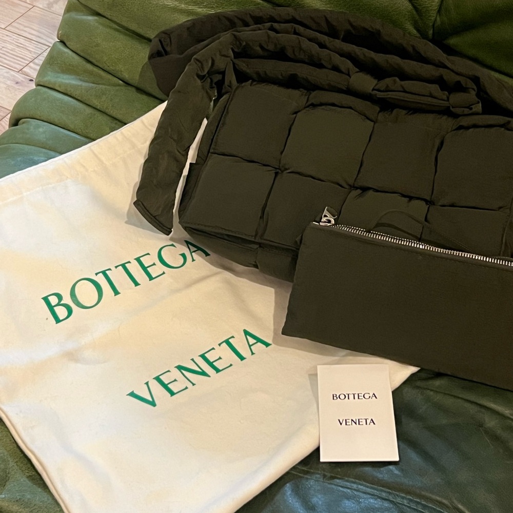 Bottega Veneta Padded Tech Cassette Intreccio Nylon Crossbody Bag